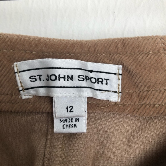 St. John Sport size 12 Beige Straight Leg Corduroy Dress Pants - Picture 4 of 9